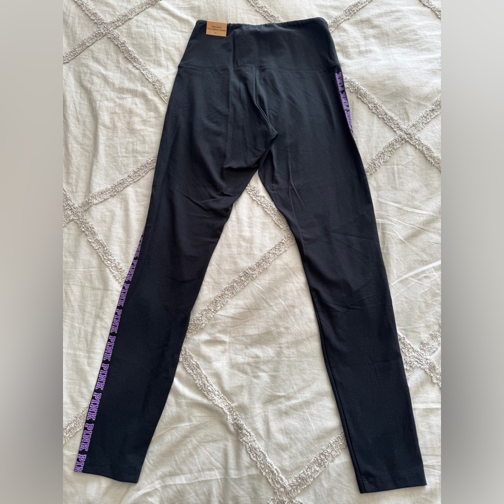 BNWT Victoria Secret Size Medium PINK High Waist Full Length Leggings - Picture 2 of 4
